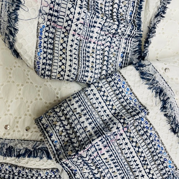 Chicos Eyelet topper embellished trim jacket SZ4 nwt - Picture 8 of 12